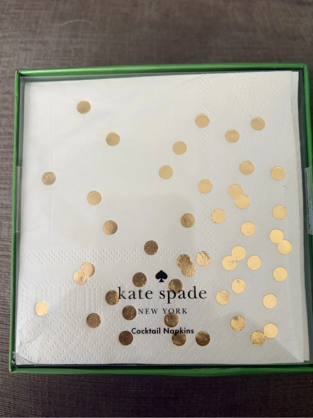 kate spade White and Gold Polka Dot Cocktail Napkins